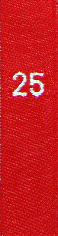 Groessenetikett_rot_25 taille étiquettes tissées avec le chiffre 25