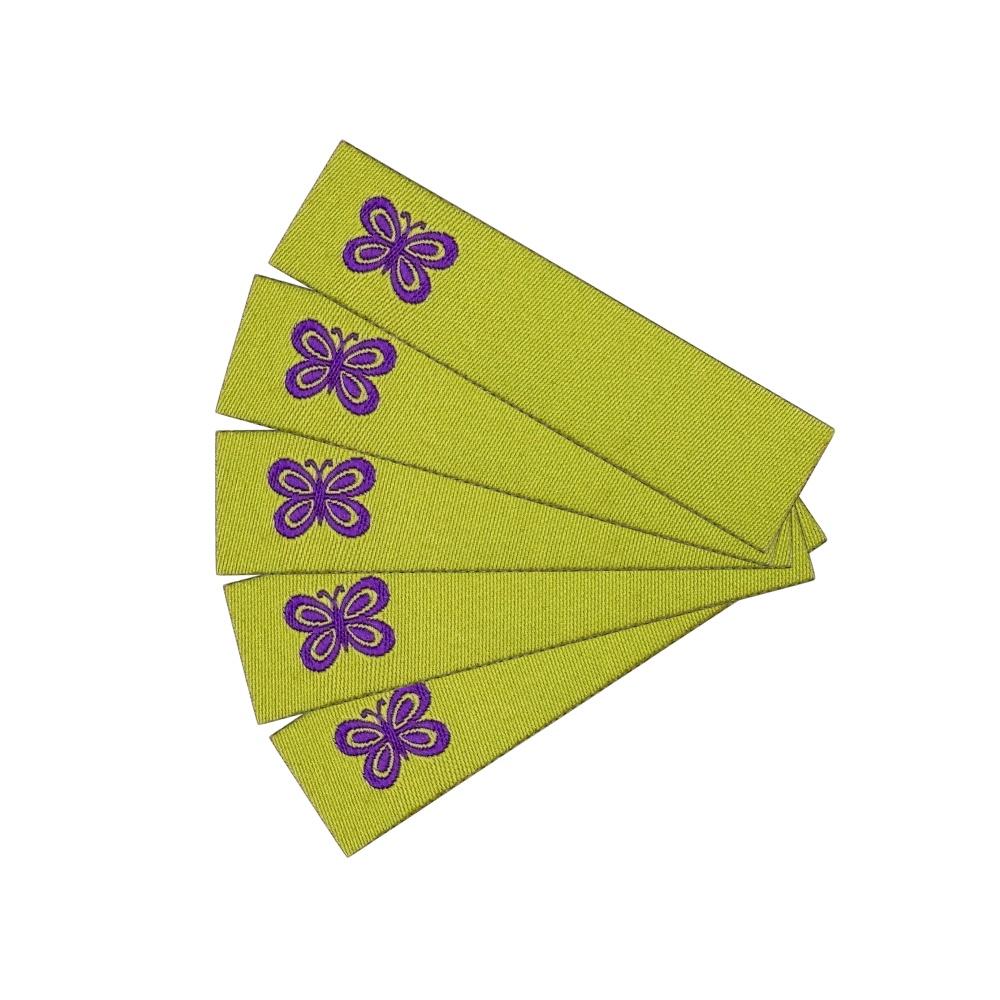 Étiquette textile à marquer soi-même, thermocollante,  „papillon“
