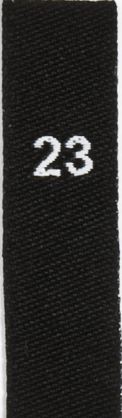 Groessenetikett_schwarz_23 taille étiquettes tissées avec le chiffre 23