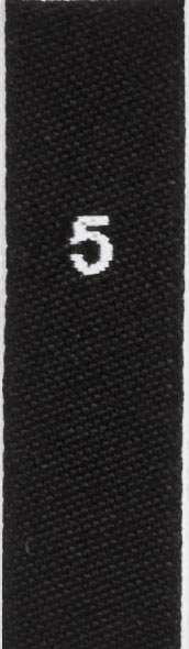 taille étiquettes tissées avec le chiffre 5