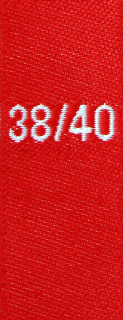taille étiquettes tissées, taille 38/40