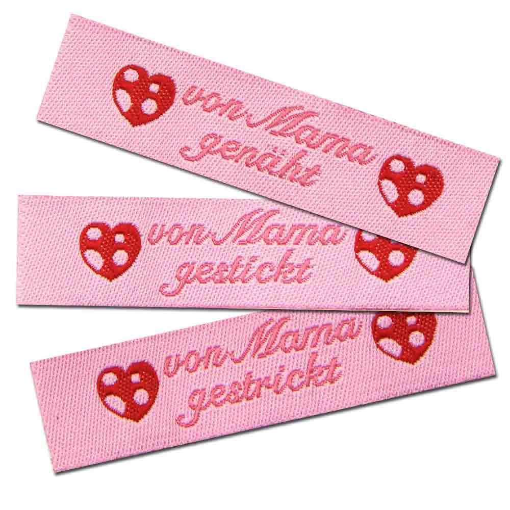 Étiquette textile „von Mama genäht, gestrickt oder gestickt“