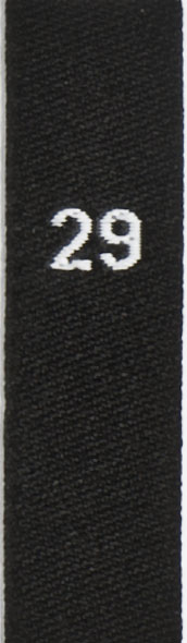Groessenetikett_schwarz_29 taille étiquettes tissées avec le chiffre 29