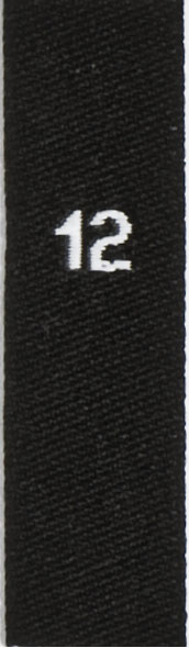 taille étiquettes tissées avec le chiffre 12