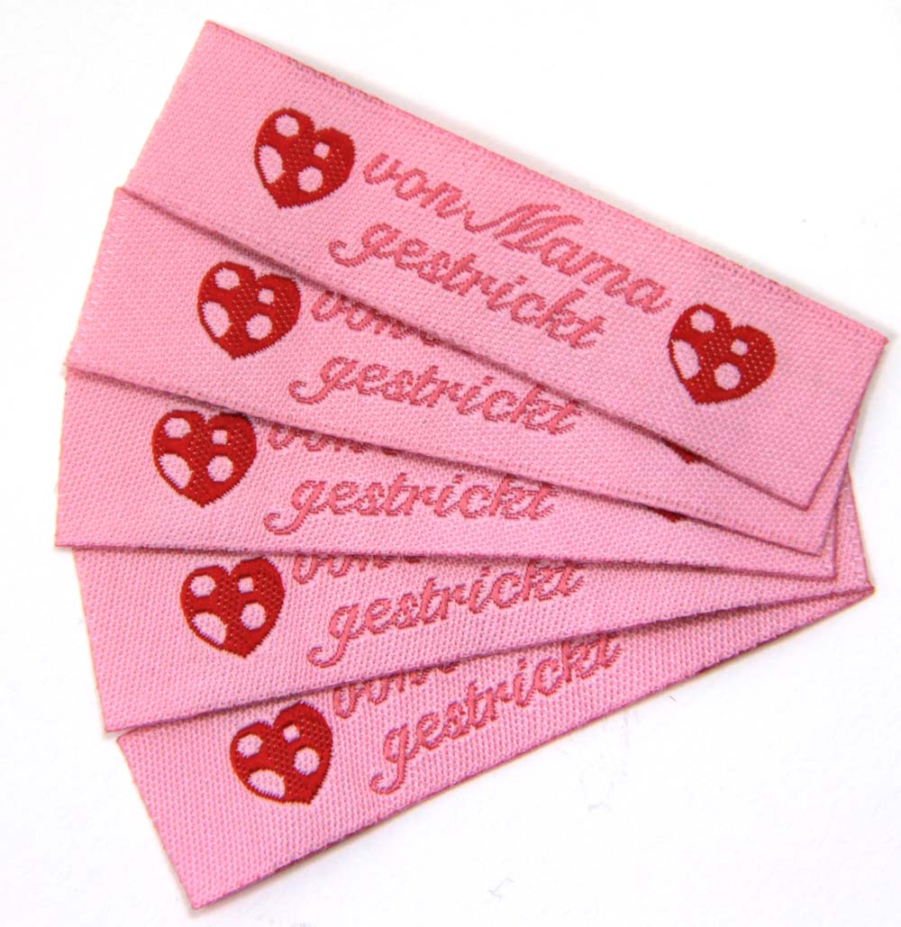 Étiquette textile „von Mama genäht, gestrickt oder gestickt“
