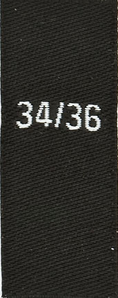 taille étiquettes tissées, taille 34/36