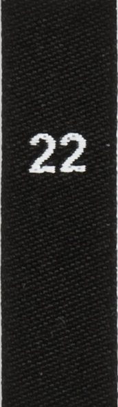 Groessenetikett_schwarz_22 taille étiquettes tissées avec le chiffre 22