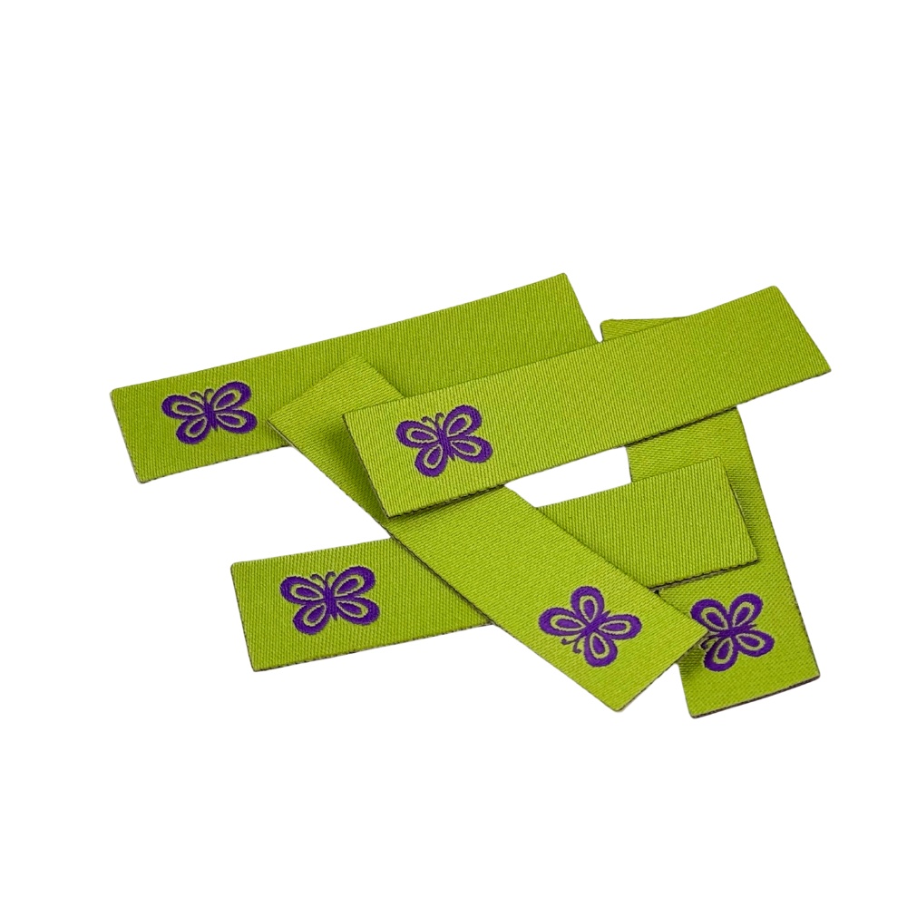 Étiquette textile à marquer soi-même, thermocollante,  „papillon“