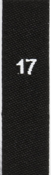 taille étiquettes tissées avec le chiffre 17