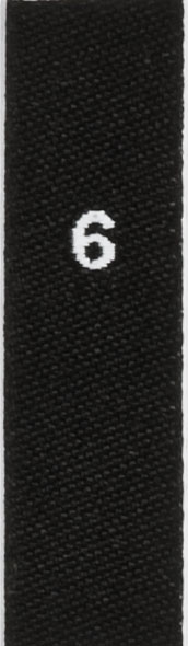 taille étiquettes tissées avec le chiffre 6