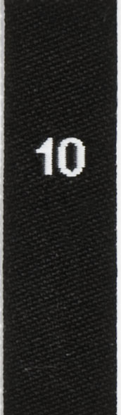 taille étiquettes tissées avec le chiffre 10