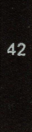 Groessenetikett_schwarz_42 taille étiquette tissé, taille 32