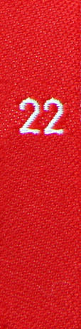 Groessenetikett_rot_22 taille étiquettes tissées avec le chiffre 22
