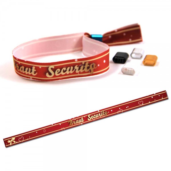 ruban bracelet de soirée “Braut Security” design 1