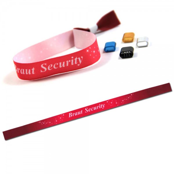 ruban bracelet de soirée “Braut Security” design 3